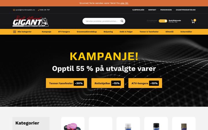 Zrzut ekranu gigantbutikken.no