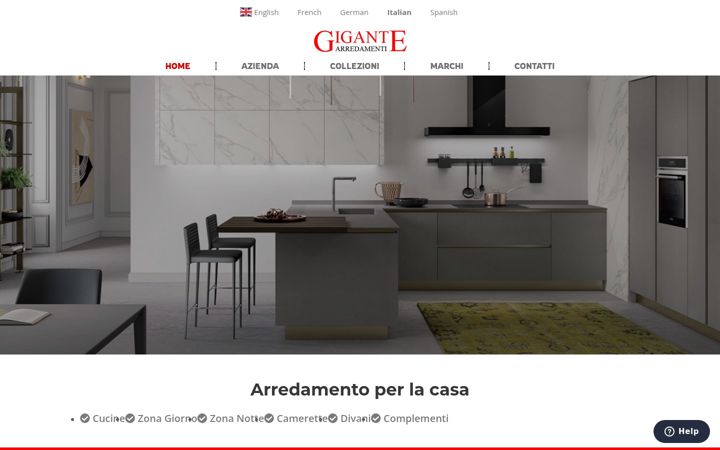 Screenshot of gigantearredamenti.it