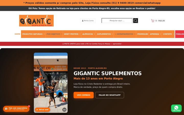 Screenshot of giganticsuplementos.com.br
