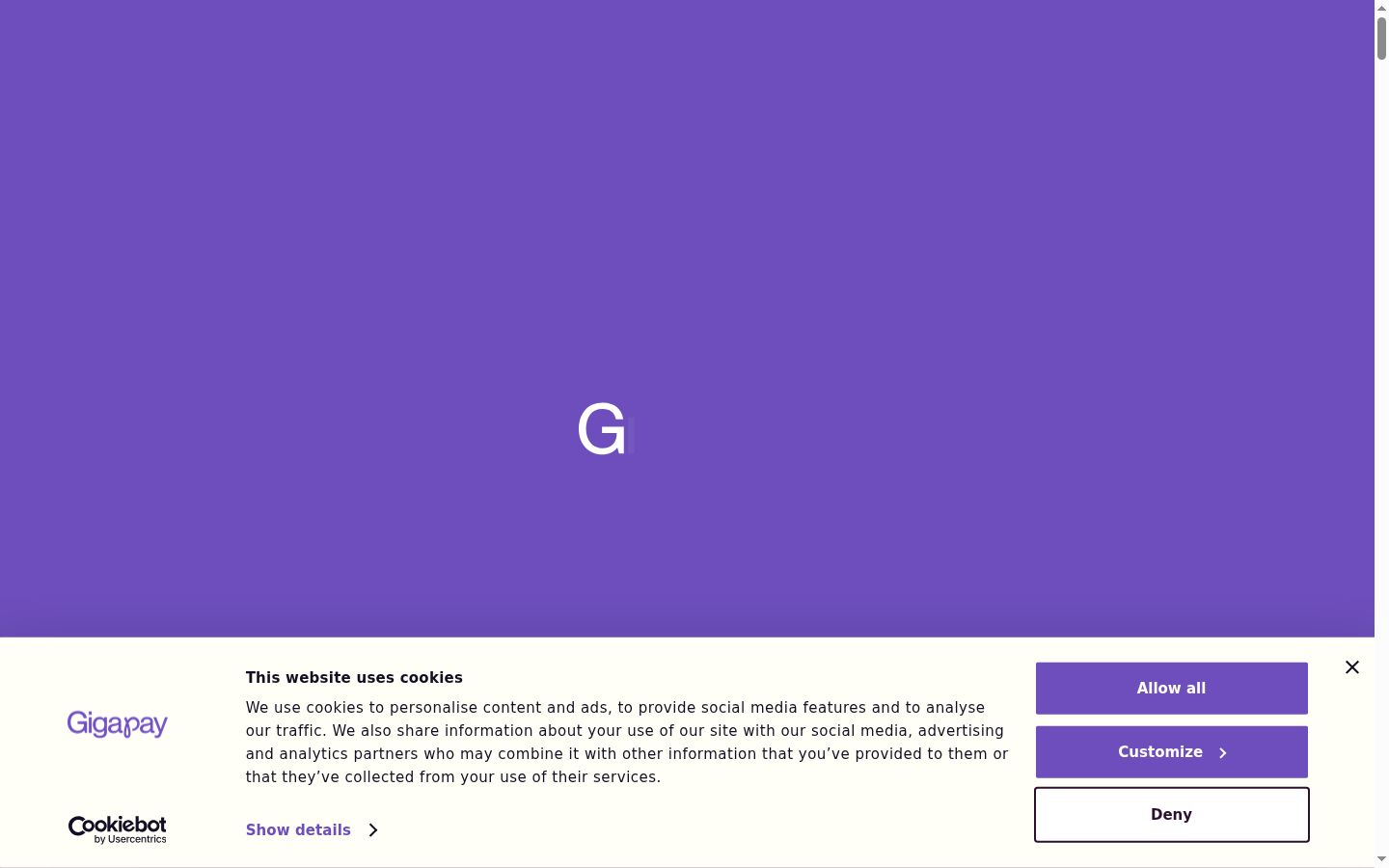 Screenshot del banner di consenso mostrato prima di qualsiasi interazione