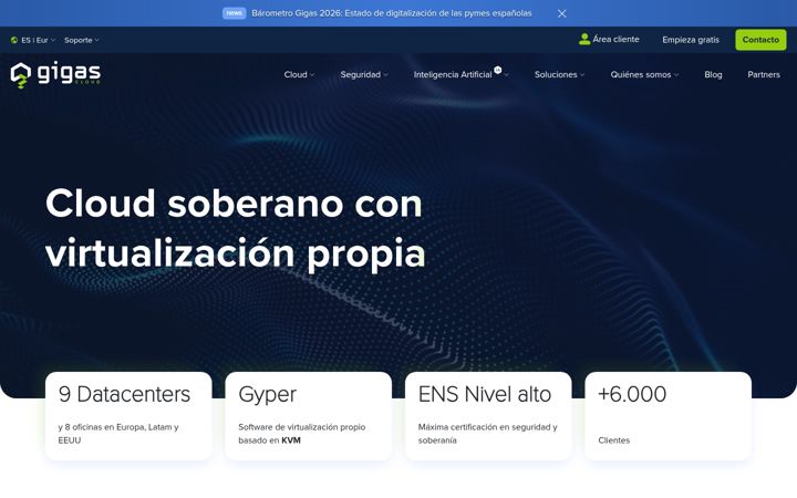 Screenshot του gigas.com