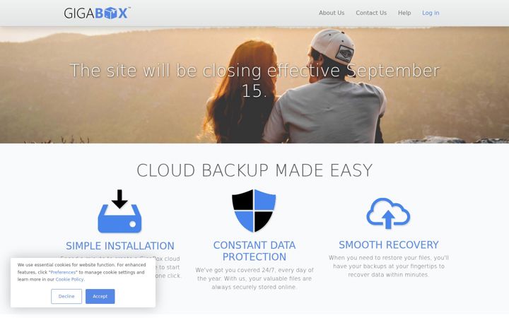 Screenshot of gigasize.com