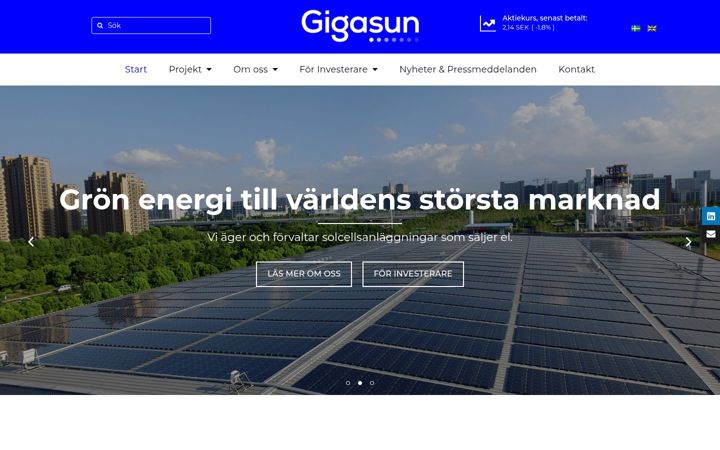 Screenshot of gigasun.se