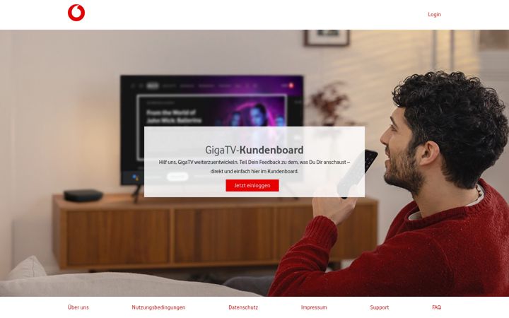 Screenshot of gigatv-kundenboard.de