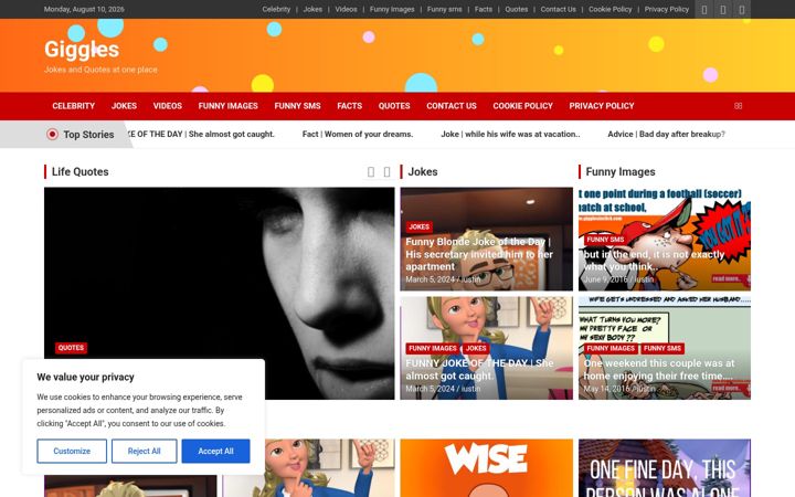 Screenshot of gigglesinclick.ro