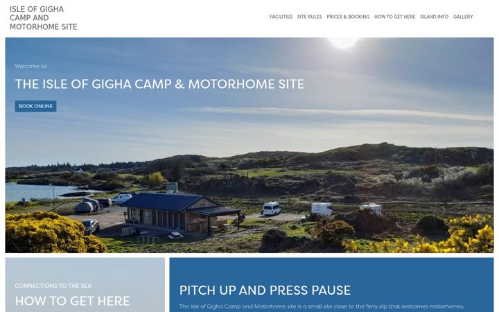 Screenshot of gighacampsite.co.uk