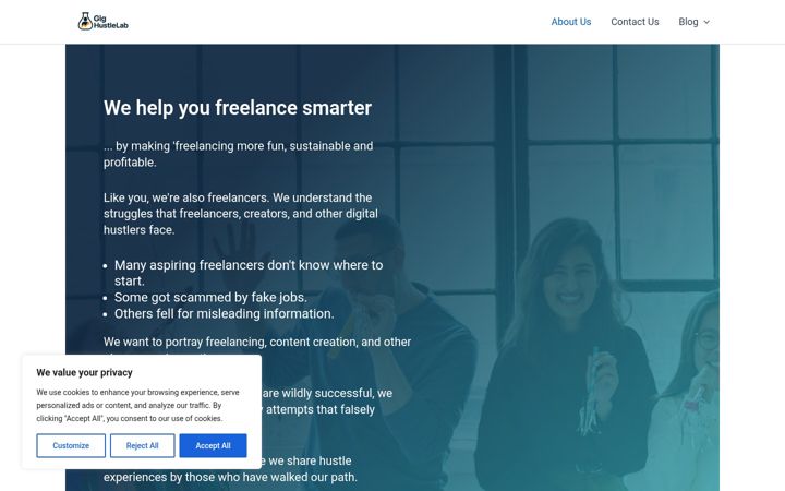 Screenshot of gighustlelab.com