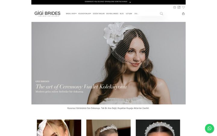 Screenshot of gigibrides.com