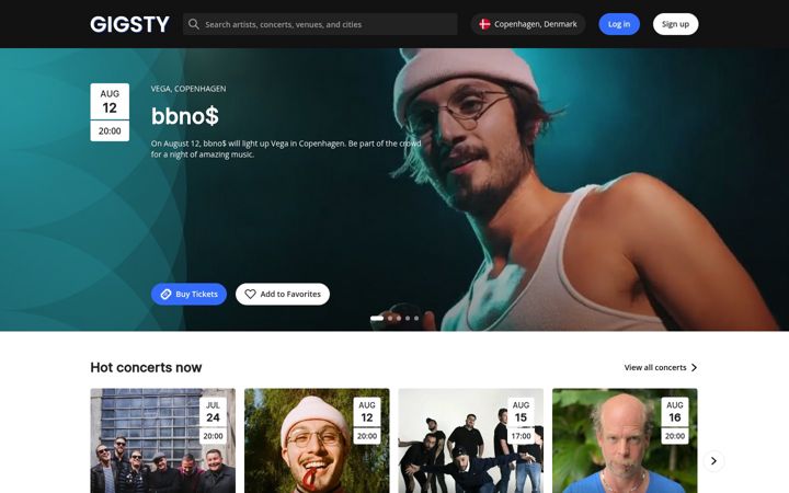 Screenshot of gigsty.com