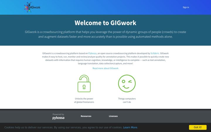 Screenshot of gigwork.net