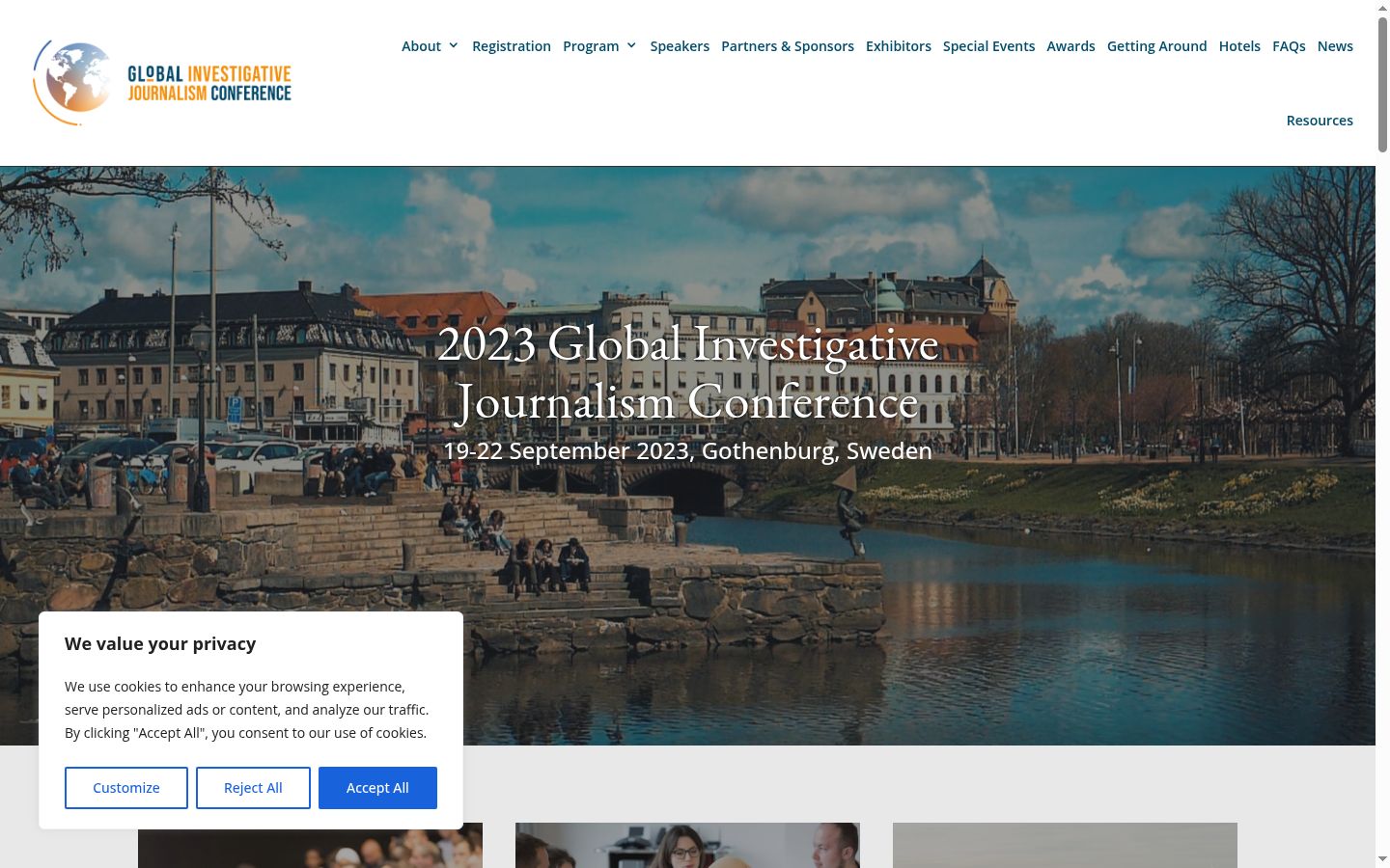 Screenshot of the consent banner shown before any interaction