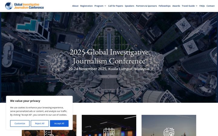 Screenshot of gijc2025.org