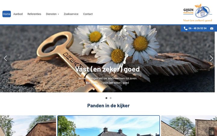 Screenshot of gijsenmakelaardij.nl