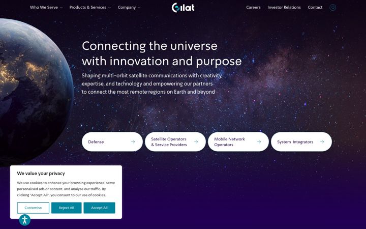 Screenshot of gilat.com