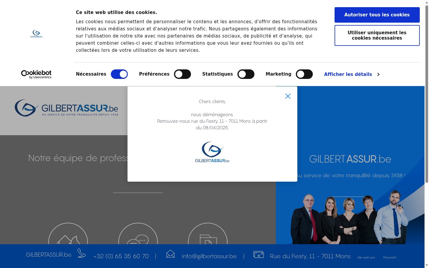 Screenshot van de toestemmingsbanner zoals getoond vóór enige interactie