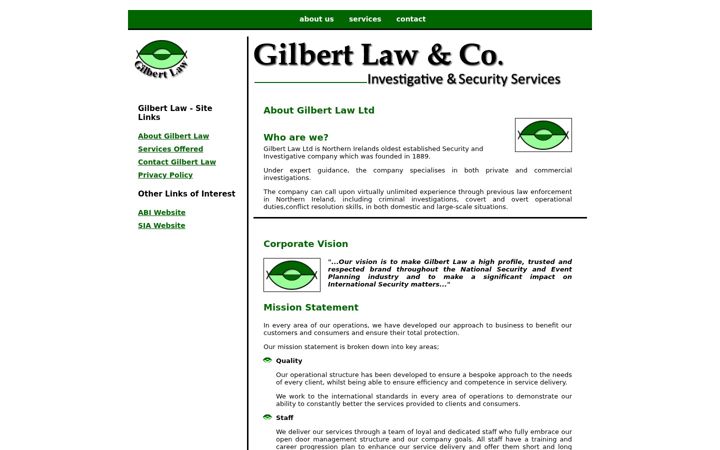 Screenshot of gilbertlaw.co.uk