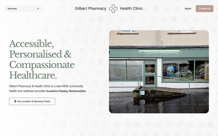 Screenshot of gilbertpharmacy.co.uk