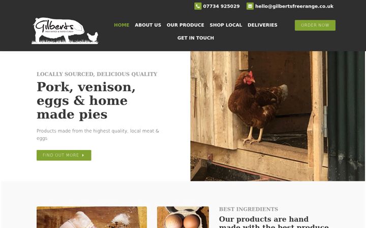 Screenshot of gilbertsfreerange.co.uk