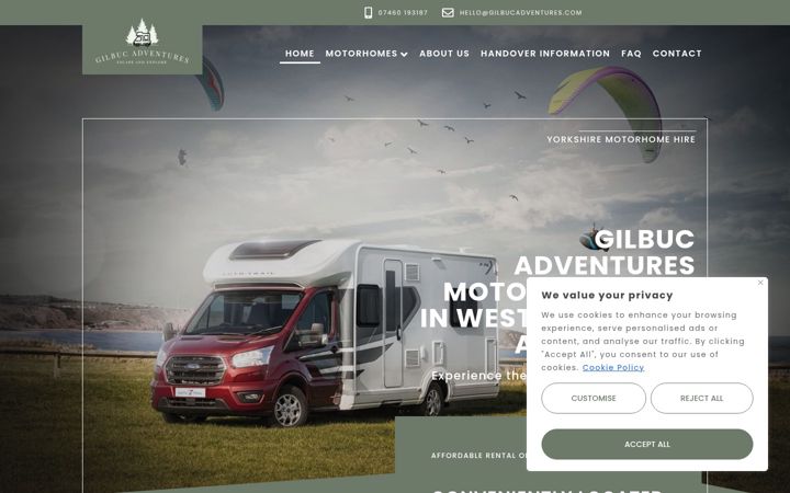 Screenshot of gilbucadventures.com