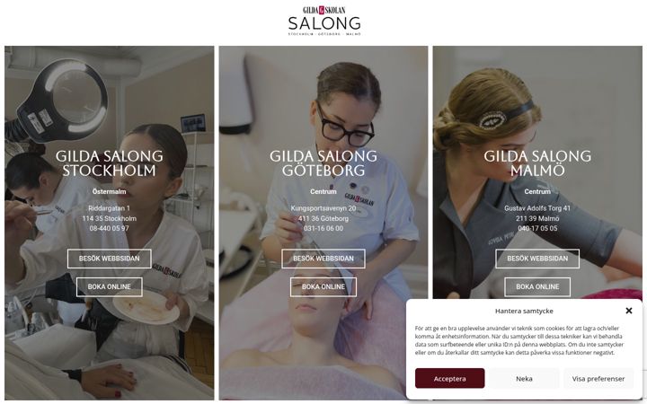 Screenshot of gildasalong.se