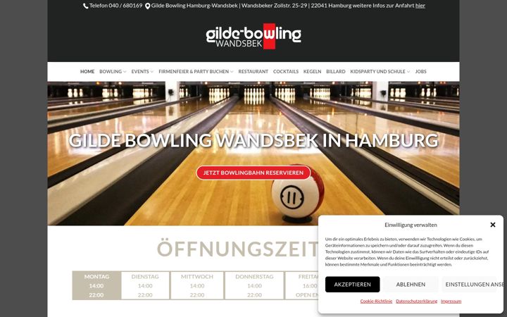 Screenshot of gildebowling.com