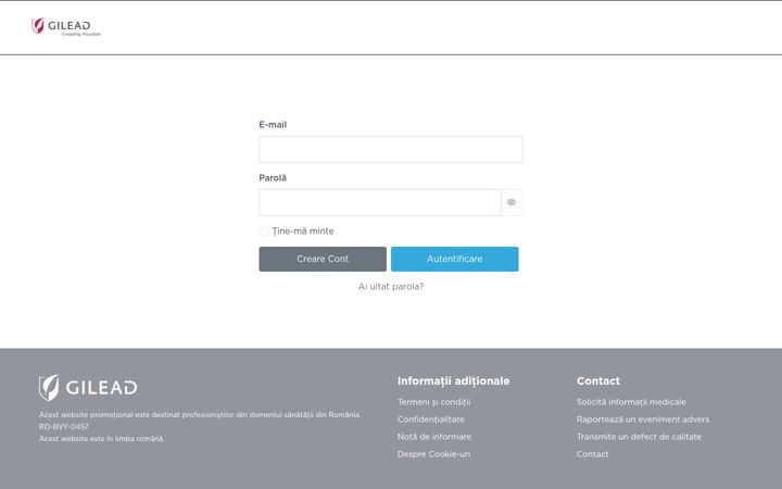 Screenshot of gileadhiv.ro
