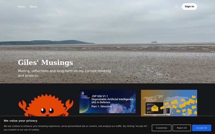 Screenshot of giles.tech