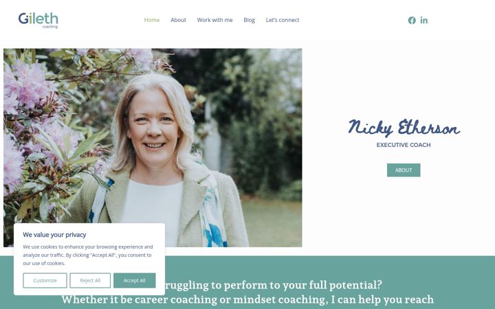 Screenshot of gilethcoaching.com