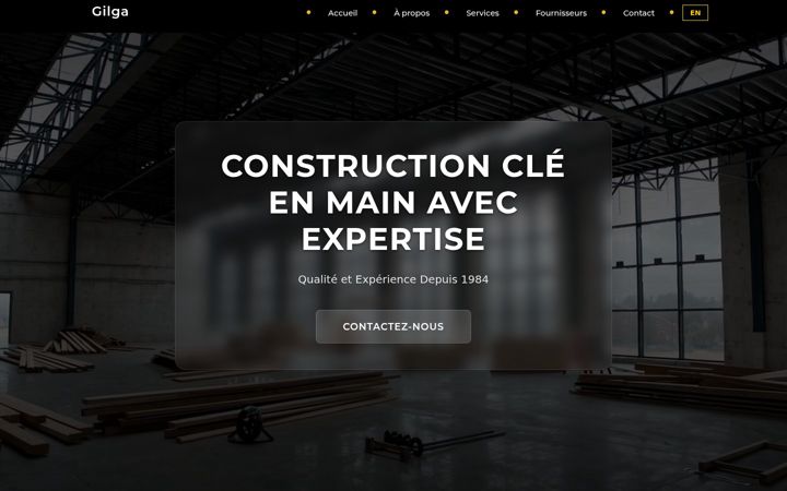 Screenshot of gilgaconstruction.ca
