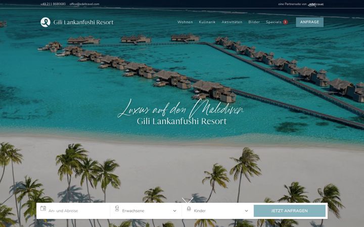 Screenshot of gili-lankanfushi-island.com