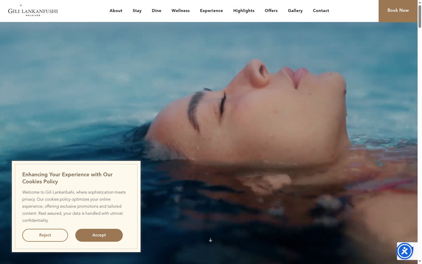 Screenshot del banner di consenso mostrato prima di qualsiasi interazione