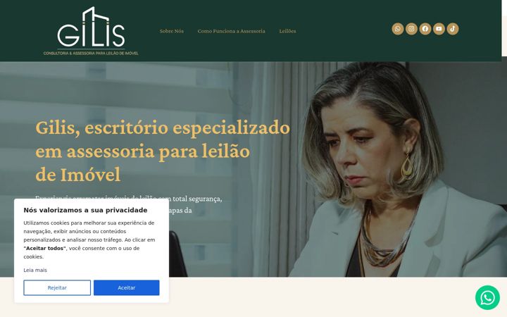 Screenshot of gilisleiloes.com.br