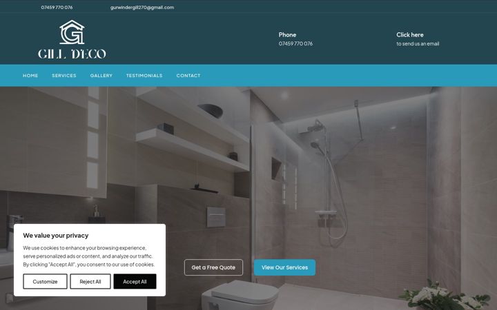 Screenshot of gilldeco.co.uk