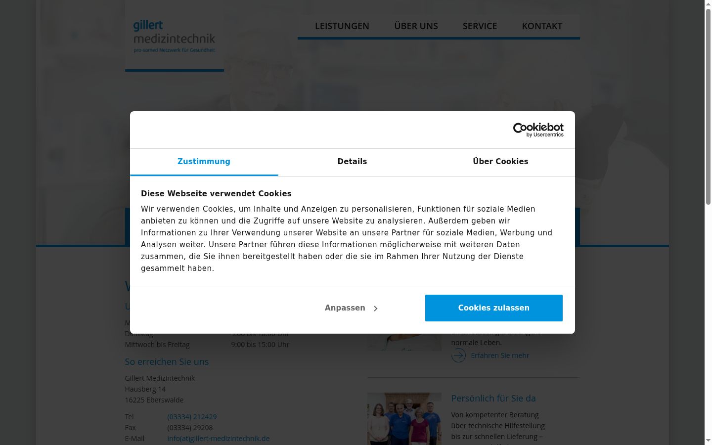 Screenshot of the consent banner shown before any interaction