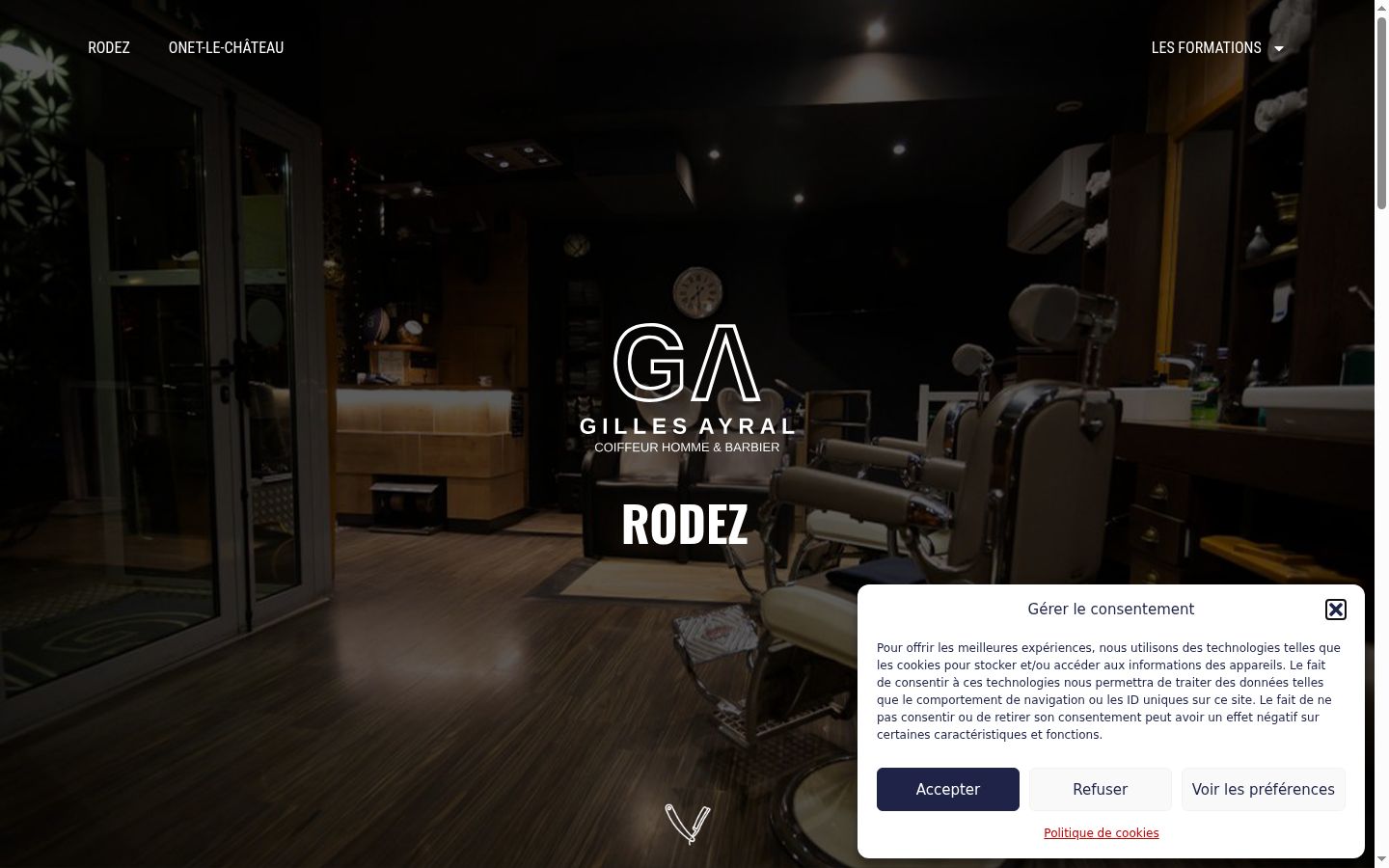 Screenshot del banner di consenso mostrato prima di qualsiasi interazione