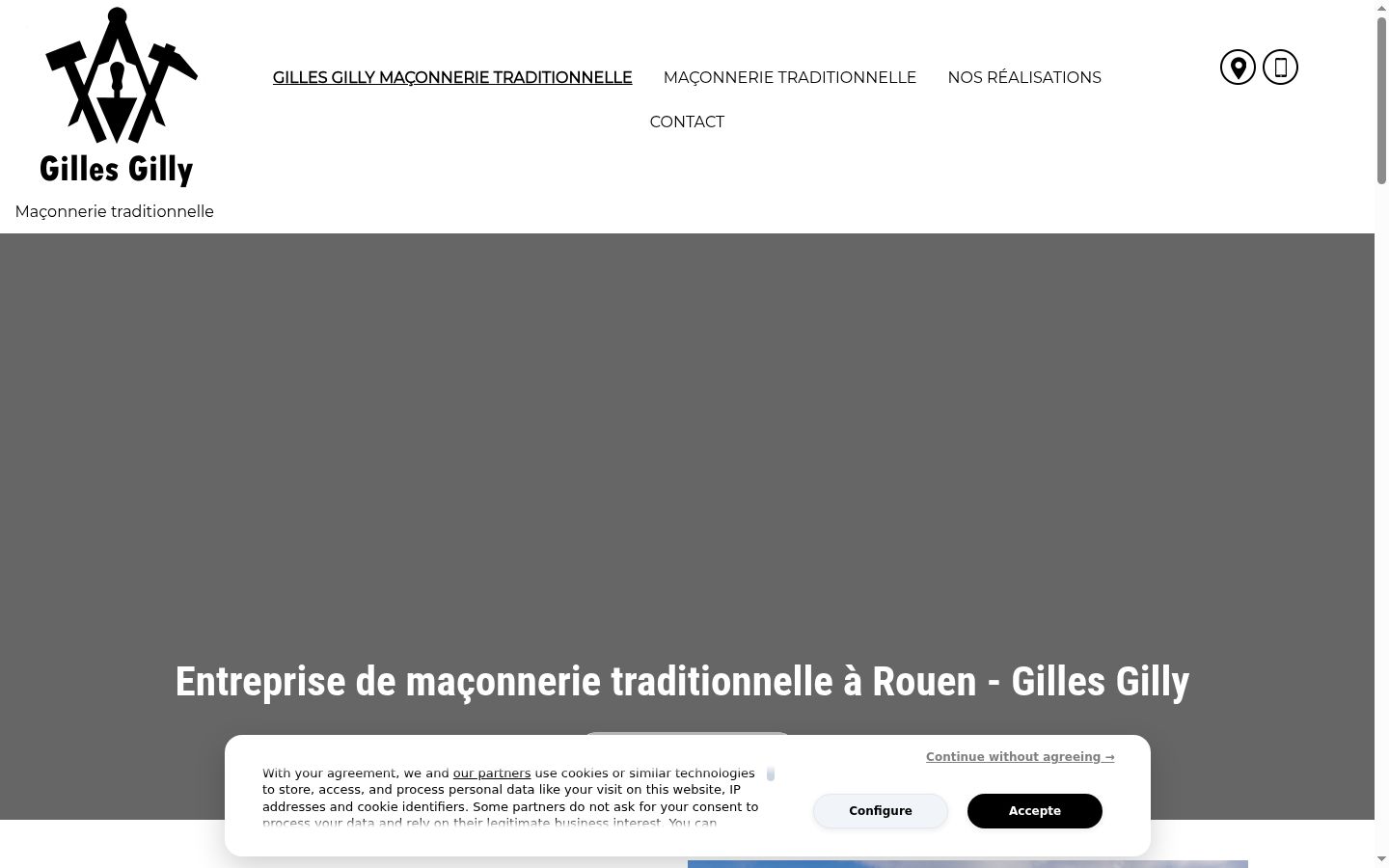 Capture d'écran de la bannière de consentement affichée avant toute interaction