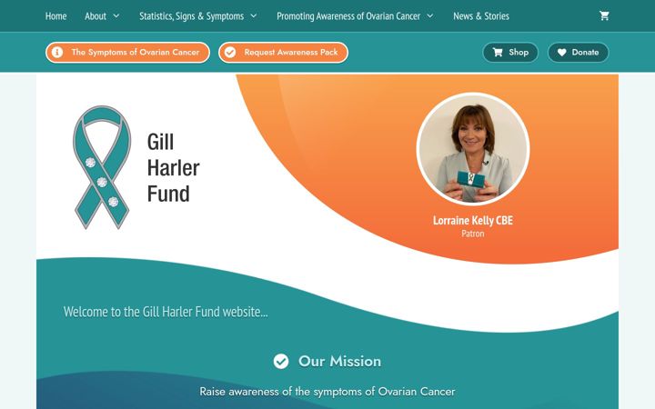 Screenshot of gillharlerfund.org