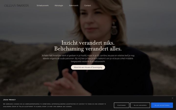Screenshot of gillianbakker.com