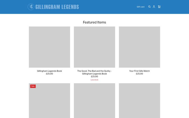 Screenshot of gillinghamlegends.com