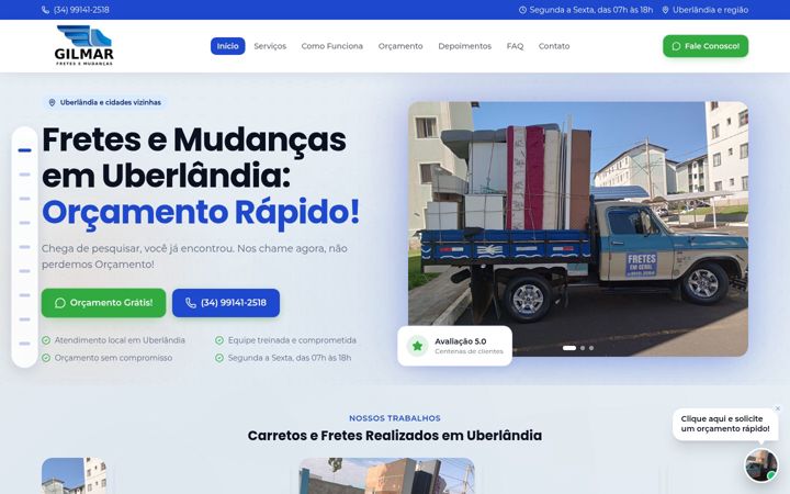 Screenshot of gilmarfretes.com.br