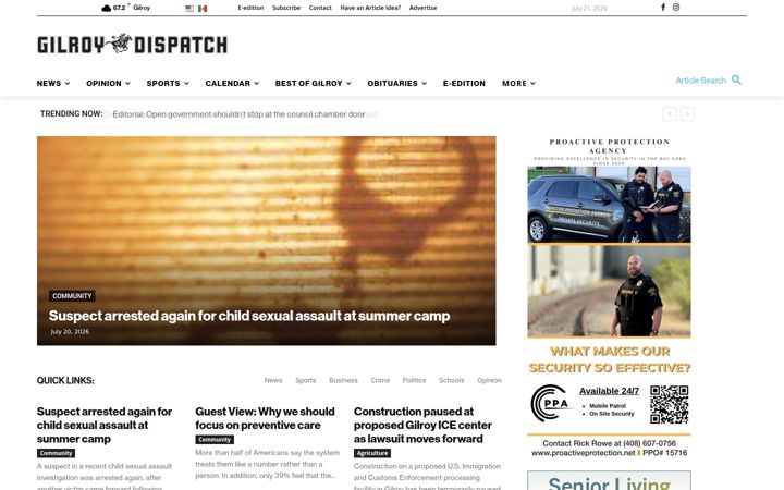 Screenshot ta' gilroydispatch.com