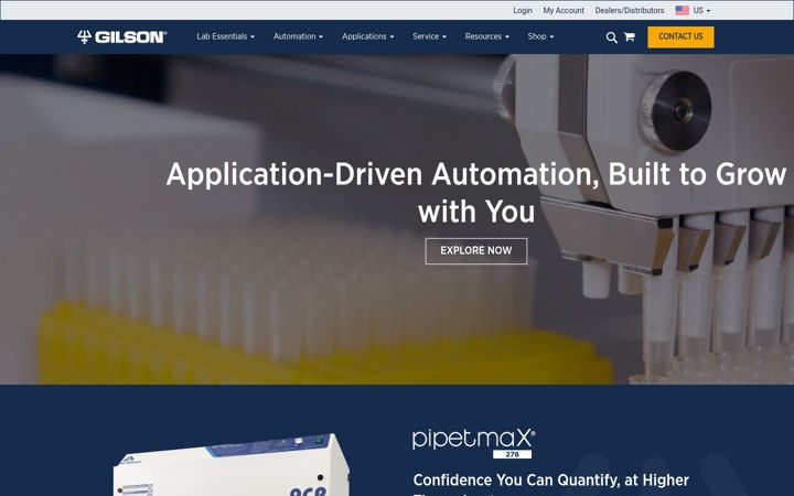 Screenshot of gilson.com