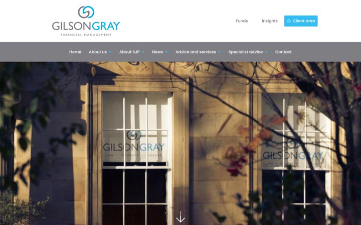 Screenshot of gilsongrayfinancial.co.uk