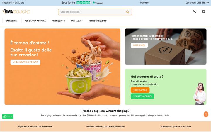 Posnetek zaslona gimapackaging.com