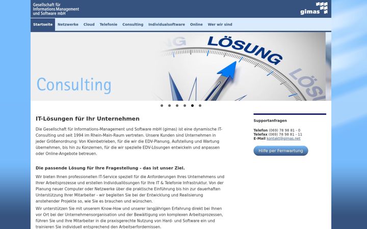 Screenshot of gimas.net