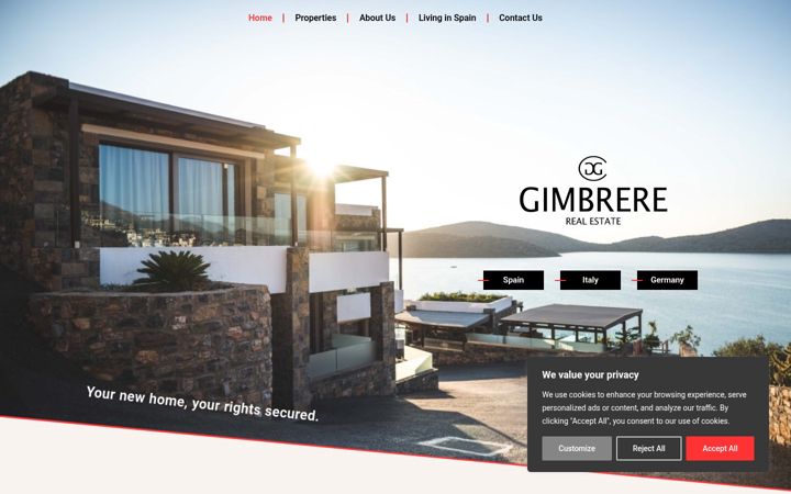 Screenshot of gimbrererealestate.com