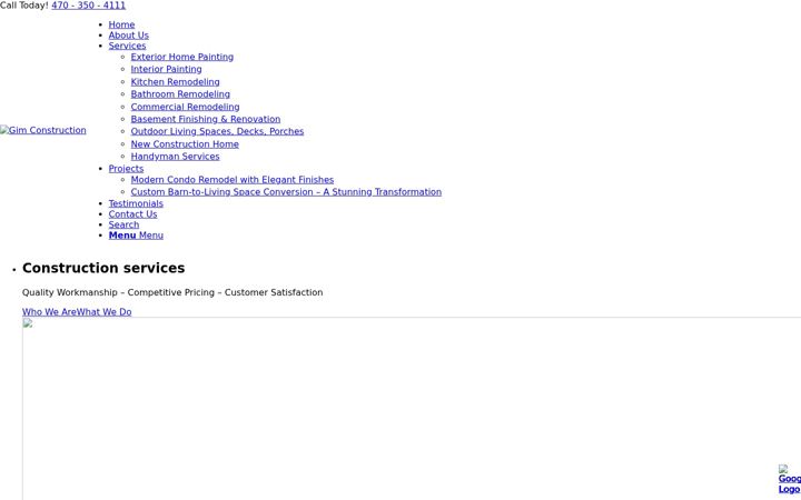 Screenshot of gimconstructionpro.com