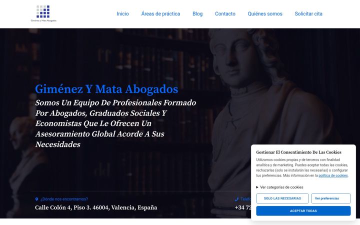 Screenshot of gimenezymataabogados.es