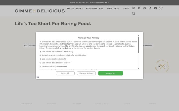 Screenshot of gimmedelicious.com