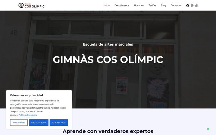 Screenshot of gimnascosolimpic.com